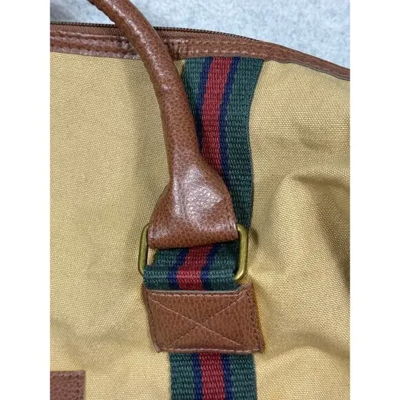 Ralph Lauren Polo Duffle Bag Brown Patch Double Handles & Adjustable Strap - Picture 8 of 8